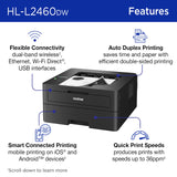 Brother HL-L2460DW Wireless Compact Monochrome Laser Printer