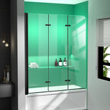 Semi-Frameless Foldable Hinged Bathtub Glass Door