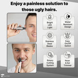 ToiletTree Products Nose Hair Trimmer with LED Light - Stainless Steel