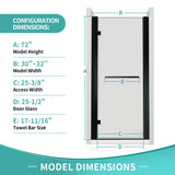 Shower Door, 1/4 inch (6mm) SGCC Clear Tempered