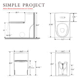 Elongated One Piece Toilet - Space-saving