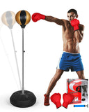 Fitness Reflex Bag, Speed Ball Stand Punching Bag with Gloves, Boxing Bag for Adults and Teens, Great for Gifts MMA Training(Black Gold) INNOLIFE