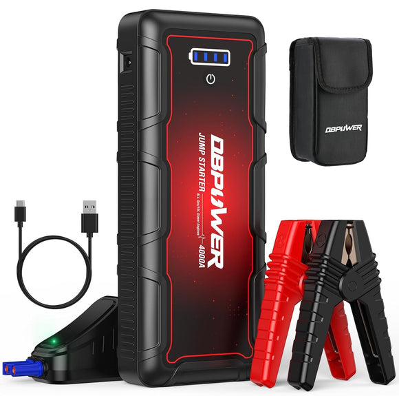 DBPOWER Jump Starter 4000A Peak | Quick Charger, LED Light Jump Box