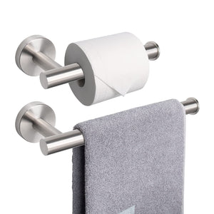 Bathroom Hardware Set- Premium 304 Stainless Steel Toilet Roll Holder and Towel Rack