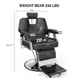 Barber Chair with 2 Hand Levers, Reclining Salon