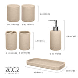 Bathroom Accessories Set 6 Pcs - Toothbrush Holder, Lotion Soap Dispenser