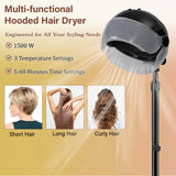 Stand Hair Dryer,Hooded Hair Dryer with 3 Temperature Settings,Stand