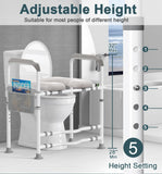 Toilet Seat Risers for Seniors, FSA HSA Eligible Adjustable Raised Toilet Seat with Handles,