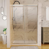 Shower Door, Bypass Shower Door, 1/4" (6mm) Thick SGCC Tempered Glass