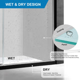 Shower Door 54 in.W x 76 in.H, Bathroom Sliding Door