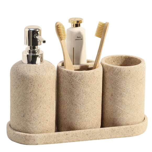 Bathroom Organizer Countertop, Soap Dispenser and Toothbrush