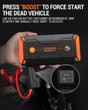 2000A Portable Jump Box - Car Jump Starter Battery Pack for up to 8.0L Gas and 6.5L Diesel Engines