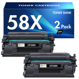 Black High Yield 58A Compatible Replacement for HP 58X CF258X 58A CF258A Toner Cartridge