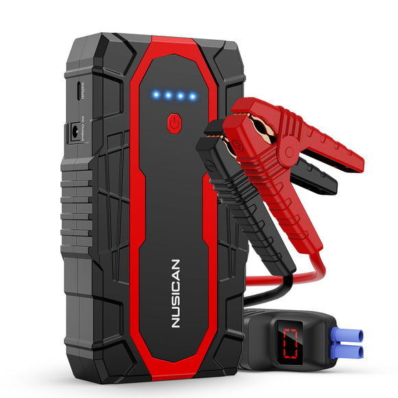 NUSICAN Car Jump Starter, 12V Portable Battery Charger (up to 7.2L Gas&5.5L Diesel Engine)