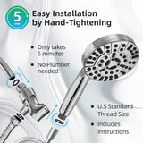 Functions High Pressure shower head with handheld, Built-in Pause Mode & 2 Power Wash