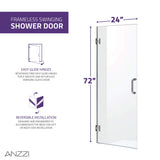 Shower Door in Brushed Nickel,Water Repellent Glass