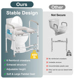 Toilet Seat Risers for Seniors, FSA HSA Eligible Adjustable Raised Toilet Seat with Handles,