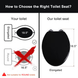 Toilet Seat with Zinc Alloy Hinges Quiet-Close Quick-Release Wood