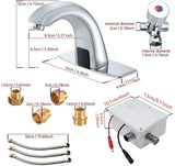 Automatic Sensor Bathroom Sink Faucet with Hole Cover Plate, Touchless