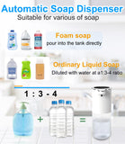 Soap Dispenser, Touchless Automatic Soap Dispenser with 4-Level Adjustable Foam, USB Rechargeable