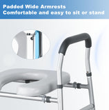 Raised Toilet Seat with Handles, Toilet Seat Riser for Seniors with Height