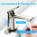 Touchless Automatic Motion Sensor Bathroom Faucet with 1 Handle