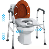 Raised Toilet Seat with Handles, Toilet Seat Riser for Seniors with Height