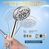 Modes High Pressure Handheld Showerhead Set Upgraded 5 Inches Shower Head with Handheld Spray