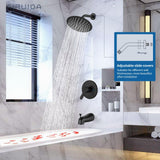 Shower Faucet Set with 8 Inch Rainfall Round Showerhead