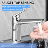 Bathroom Faucet Automatic Motion Sensor Faucet with 1 Handle 2 Sensor Modes Hands-Free