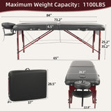 Portable Tattoo Table, Memory Foam PU Leather Professional 2 Fold