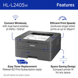 Brother HL-L2405W Wireless Compact Monochrome Laser Printer