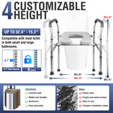 Raised Toilet Seat with Handles, Width & Height Adjustable Raised Toilet Seat