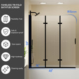 Shower Door with Foldable Hinged Design,