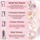 Bikini Trimmer for Women and Men, 5-in-1 Wet/Dry