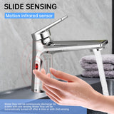 Bathroom Faucet Automatic Motion Sensor Faucet with 1 Handle 2 Sensor Modes Hands-Free