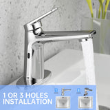 Bathroom Faucet Automatic Motion Sensor Faucet with 1 Handle 2 Sensor Modes Hands-Free