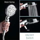 Shower Heads with ON/OFF Switch,Extra Long 79-inch Hose 8 Spray Settings High Pressure Detachable