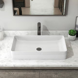 Rectangular Ceramic Countertop Bathroom Vanity Vessel Sink BVS2414A-OK