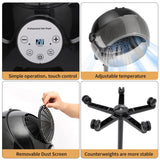 Hair Dryer, Professional Ionic Bonnet Hair Dryer with 3 Temperature Settings, Adjustable Stand