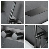 Waterfall Tub Faucet with Handheld Shower Head Wall Mounted