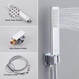 12 Inch Bathroom Shower System Polish Chrome Wall Mounted Square Mixer