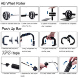 Resistance Bands Set Workout Bands，8-in-1 Ab Wheel Roller Kit with Knee Pad,Push Up Bars,Hand Grip Strengthener,Jump Rope,Home Gym Workout Exercise Equipment for Men Women MAITREYA