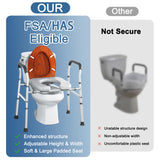 Raised Toilet Seat with Handles, Toilet Seat Riser for Seniors with Height