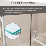 Shower Door, Bypass Shower Door, 1/4" (6mm) Thick SGCC Tempered Glass