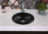 Hand Hammered Oval Drop-in Bathroom Vanity Sink (17 inches)