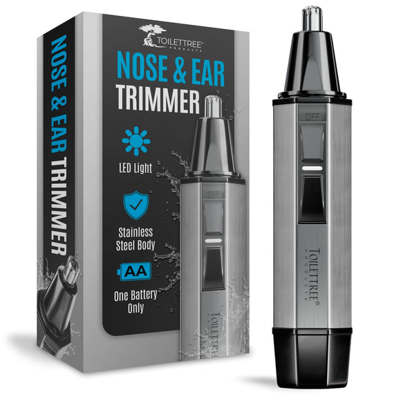 ToiletTree Products Nose Hair Trimmer with LED Light - Stainless Steel