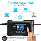 20 Amp Lithium Battery Charger, 12V and 24V Lifepo4,Lead-Acid(AGM/Gel/SLA..) Portable Car Battery Charger, Battery Maintainer,