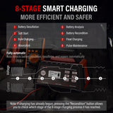 2/10/25 Amp 12V Smart Car Battery Charger, Fully Automatic Battery Maintainer with Engine Start, Auto Desulfator