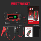 6 Amp Smart Battery Charger, 6V and 12V Trickle Charger and Maintainer for Lead-Acid Battery, Up to 150Ah